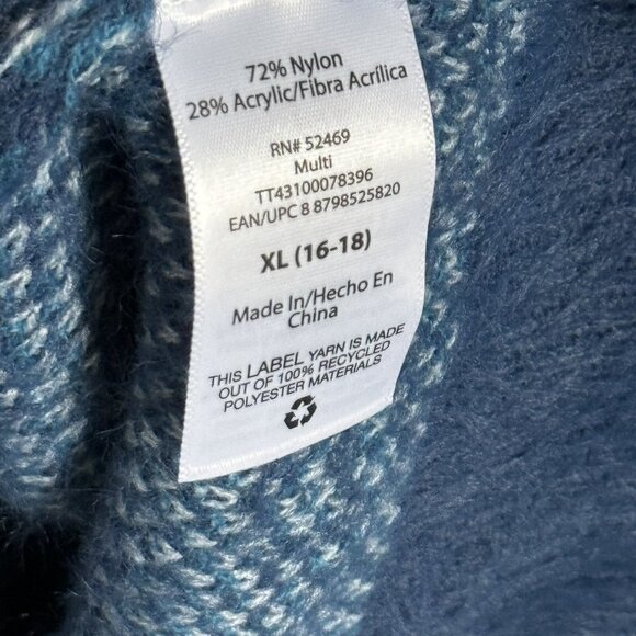 Time & Tru Sweater Size 1X Blue Multi Long Sleeves Crewneck Sweater. NWT - Picture 8 of 12
